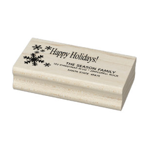 Happy Holidays Rücksendeadresse Gummistempel