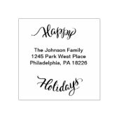 Happy Holidays Rücksendeadresse Gummistempel (Prägung)