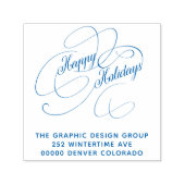 Happy Holidays Rücksendeadresse Permastempel (Design)