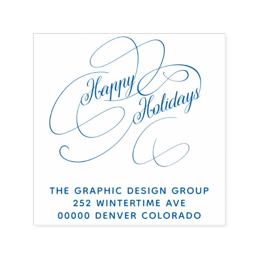 Happy Holidays Rücksendeadresse Permastempel (Design)
