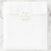 Happy Holidays - Rücksendeadresse Runder Aufkleber (Tasche)