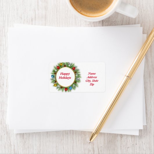 Happy Holidays Rücksendeadressen-Aufklebers Adressaufkleber (Insitu)