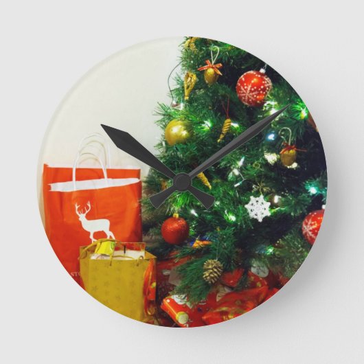 HAPPY HOLIDAYS RUNDE WANDUHR (Vorderseite)