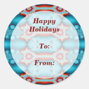 Happy Holidays Runder Aufkleber