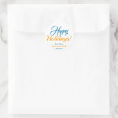 Happy Holidays Runder Aufkleber (Tasche)