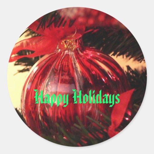 Happy Holidays Runder Aufkleber (Vorderseite)