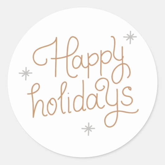 Happy Holidays Runder Aufkleber (Vorderseite)