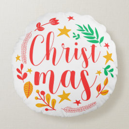 Happy Holidays Rundes Kissen