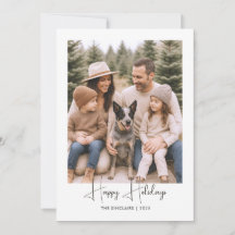 Happy Holidays Rustic Minimalistisch Family Foto C