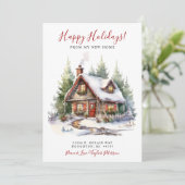 Happy Holidays Rustic New Zuhause Moving Ankündigung (Stehend Vorderseite)