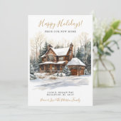 Happy Holidays Rustic New Zuhause Moving Ankündigung (Stehend Vorderseite)