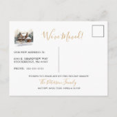 Happy Holidays Rustic New Zuhause Moving Ankündigungspostkarte (Rückseite)