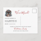 Happy Holidays Rustikale neue Zuhause Fronttür bew Ankündigungspostkarte (Rückseite)