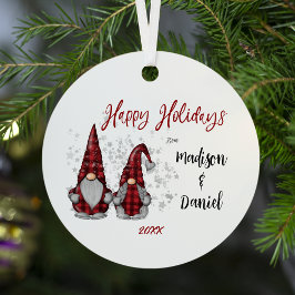 Happy Holidays Rustikale Nomaden in Red Buffalo Ka Ornament Aus Metall