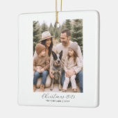 Happy Holidays Rustikales Minimalistisches Foto Keramikornament (Links)