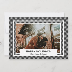 Happy Holidays Rustikales Personalisiertes Foto Feiertagskarte