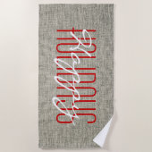 Happy Holidays Rustikales Weihnachten Strandtuch (Vorderseite)