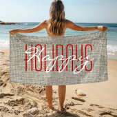 Happy Holidays Rustikales Weihnachten Strandtuch