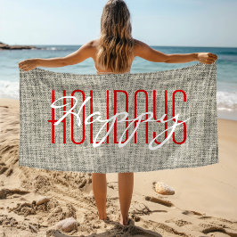 Happy Holidays Rustikales Weihnachten Strandtuch