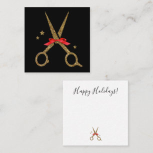 Happy Holidays SALON - Friseurschere Hinweis Mitteilungskarte