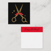 Happy Holidays SALON - Friseurschere Hinweis Mitteilungskarte (Vorne/Hinten)