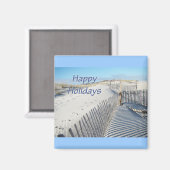 Happy Holidays Sand Dunes und Zäune Magnet (Vorderseite/Rückseite)