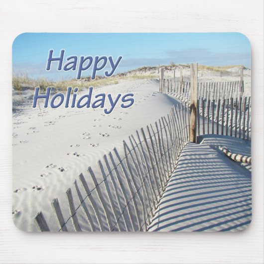 Happy Holidays Sand Dunes und Zäune Mousepad (Vorne)