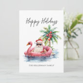 Happy Holidays Santa Claus Beach Weihnachten (Stehend Vorderseite)