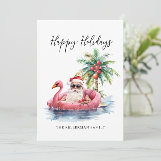 Happy Holidays Santa Claus Beach Weihnachten (Stehend Vorderseite)