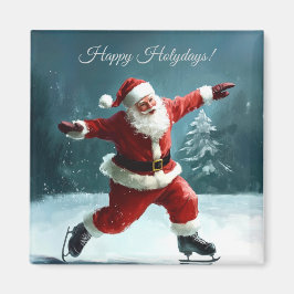Happy Holidays Santa Claus  Magnet
