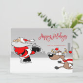 Happy Holidays Santa Claus Raindeer Foto (Stehend Vorderseite)