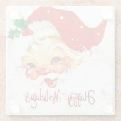 Happy Holidays, Santa Claus Retro Glasuntersetzer (Rückseite)
