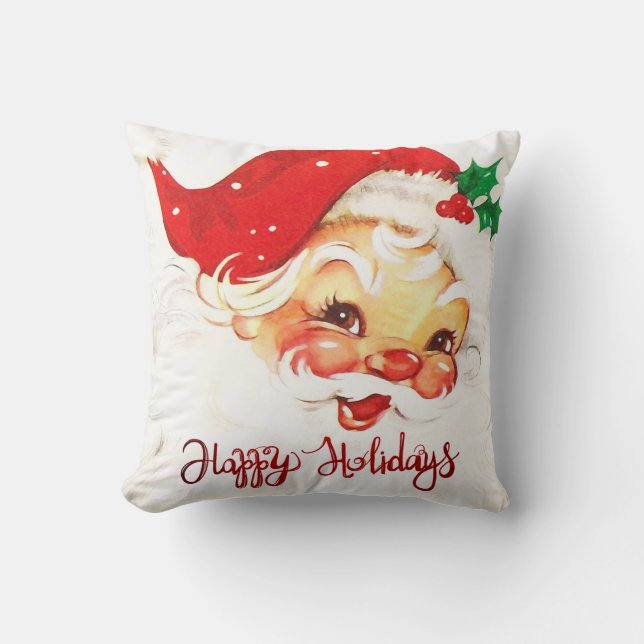 Happy Holidays, Santa Claus Retro Kissen (Vorderseite)