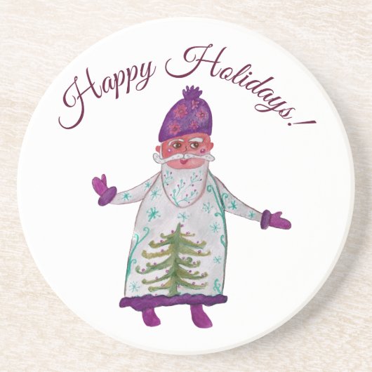 Happy Holidays Santa Claus Untersetzer (Vorne)