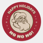 Happy Holidays Santa 🎅 Runder Aufkleber (Vorderseite)
