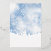 Happy Holidays Santa Script Blue Snow Real Folien Feiertagskarte (Rückseite)