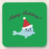 Happy Holidays Santa Siegel Getränkeuntersetzer (Vorderseite)