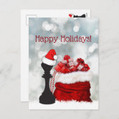 Happy Holidays Schach Winter Weihnachtsmann Feiertagspostkarte (Vorne/Hinten)
