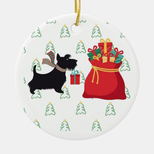 Happy Holidays-Schnauzer Christmas Ornament  (Vorne)