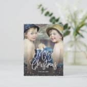 Happy Holidays Schnee Weihnachten Foto (Stehend Vorderseite)