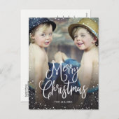 Happy Holidays Schnee Weihnachten Foto (Vorne/Hinten)