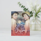 Happy Holidays Schnee Weihnachten Foto RED (Stehend Vorderseite)