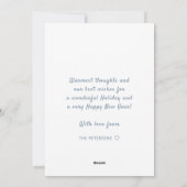 Happy Holidays Schneemann schneeblau weiß Feiertagskarte (Rückseite)