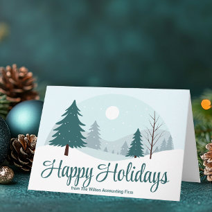 Happy Holidays Schöne Winterlandschaft Unternehmen Feiertagskarte
