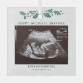 Happy Holidays Schwangerschaft Ultrasound Foto Oma Ornament Aus Glas (Vorderseite)