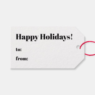 Happy Holidays schwarz-weiß bis minimalistisch Geschenkanhänger
