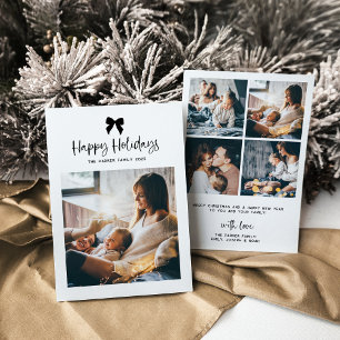 Happy Holidays Schwarz-Weiß-Bogen mit Foto Feiertagskarte