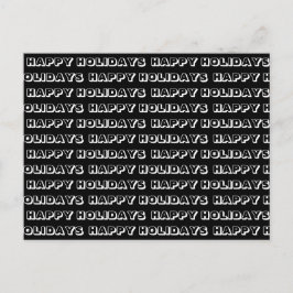 "Happy Holidays" Schwarz-weiß Postkarte