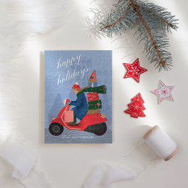 Happy Holidays Scooter Non-Foto Holiday Card Feiertagskarte