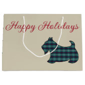 Happy Holidays Scottish Terrier Gift Bag Große Geschenktüte (Vorderseite)